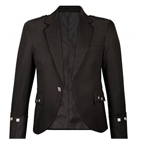 Black 11.5 oz Wool Argyll Jacket
