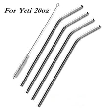 Load image into Gallery viewer, 4pcs Stainless Steel Drinking Straws Reusable Curved Straws for Yeti 30oz/20oz with 1 Cleaners