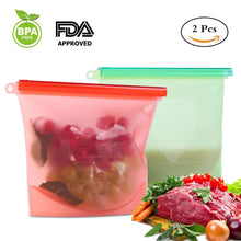 Load image into Gallery viewer, Reusable Silicone Food Storage Bag, BESTONZON 4/3/2/1 Pack Food Preservation Bag Airtight Seal Storage Container, Sandwich Bag