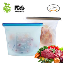 Load image into Gallery viewer, Reusable Silicone Food Storage Bag, BESTONZON 4/3/2/1 Pack Food Preservation Bag Airtight Seal Storage Container, Sandwich Bag
