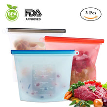 Load image into Gallery viewer, Reusable Silicone Food Storage Bag, BESTONZON 4/3/2/1 Pack Food Preservation Bag Airtight Seal Storage Container, Sandwich Bag