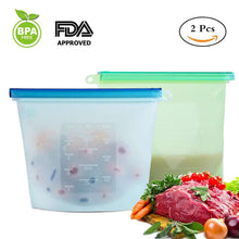 Load image into Gallery viewer, Reusable Silicone Food Storage Bag, BESTONZON 4/3/2/1 Pack Food Preservation Bag Airtight Seal Storage Container, Sandwich Bag