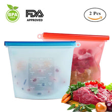 Load image into Gallery viewer, Reusable Silicone Food Storage Bag, BESTONZON 4/3/2/1 Pack Food Preservation Bag Airtight Seal Storage Container, Sandwich Bag