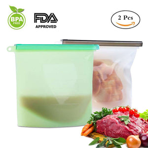 Reusable Silicone Food Storage Bag, BESTONZON 4/3/2/1 Pack Food Preservation Bag Airtight Seal Storage Container, Sandwich Bag